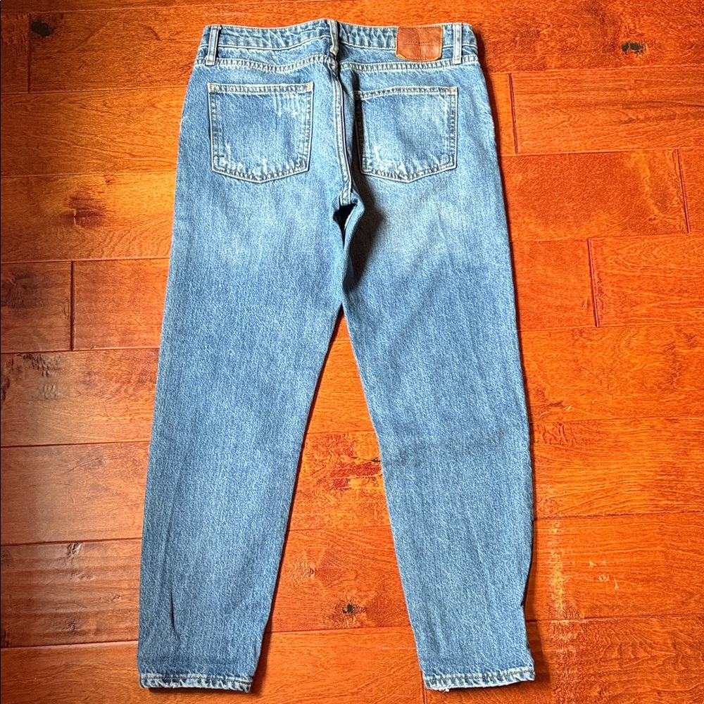 Zara Woman Blue Jeans with Text Detail - Picture 4 of 5